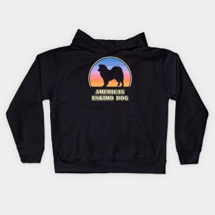 American Eskimo Dog Vintage Sunset Dog Kids Hoodie